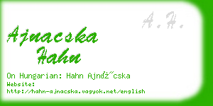 ajnacska hahn business card